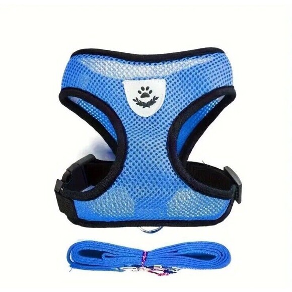 Cat Dog Pet Harness Adjustable Control Vest Dogs Reflective S M L XL Leash Blue - Picture 1 of 10
